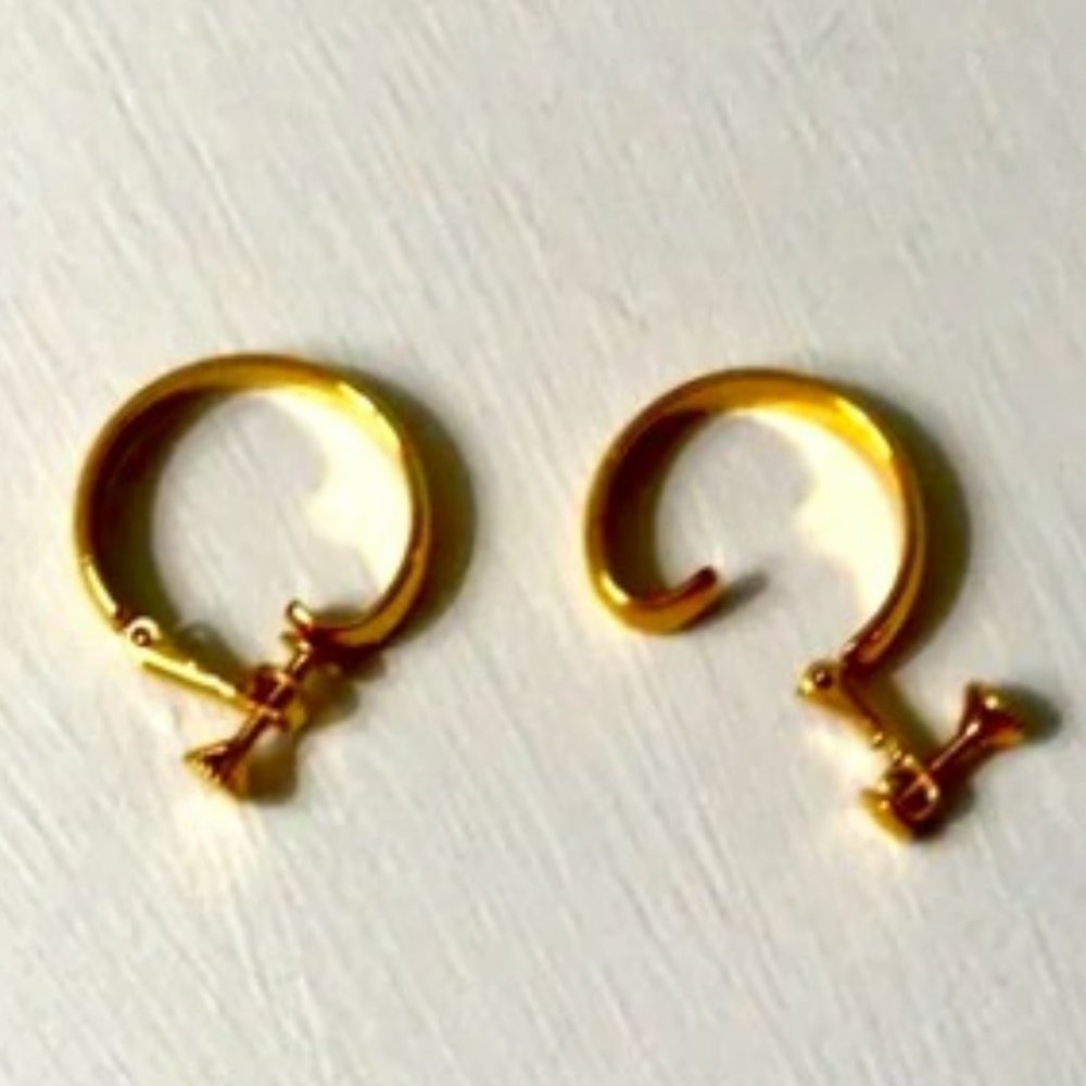 Miniature Gold Hoop Earrings Women's Jewelry OS Womens Jewelry